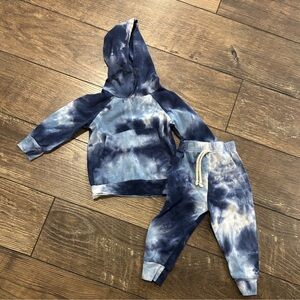 Kids Navy Tie-Dye Hoodie and Jogger Set